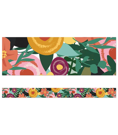 Carson Dellosa Education - Grow Together Floral Garden Straight Bulletin Board Borders