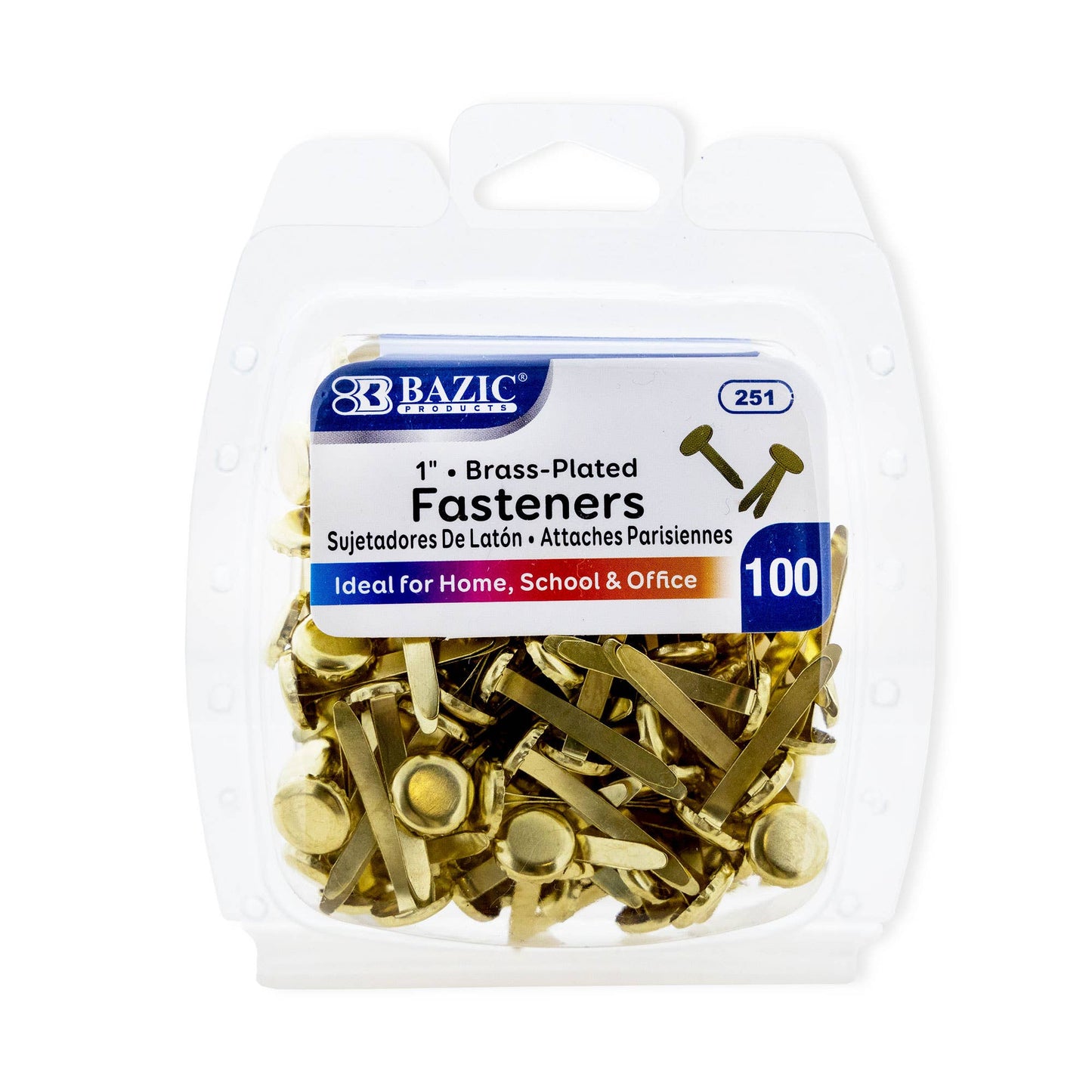 1" Brass Fastener (100/Pack)