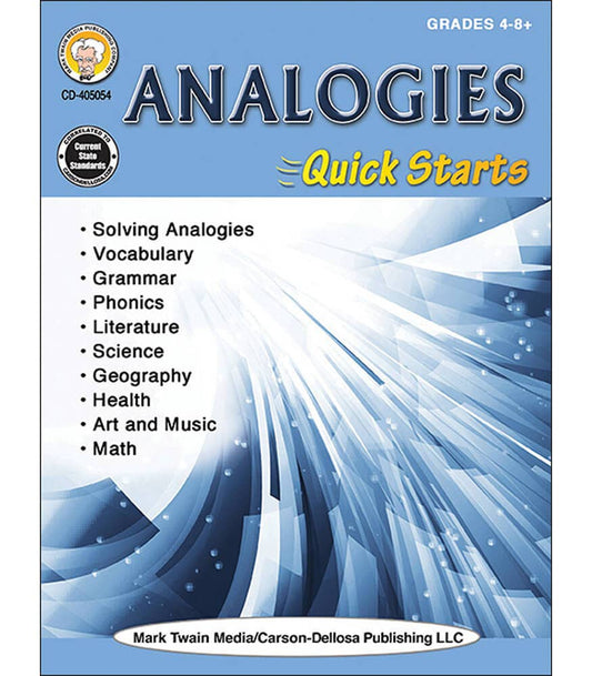 Carson Dellosa Education - Analogies Quick Starts Workbook, Grades 4 - 12