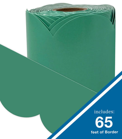 Grow Together Jade Green Rolled Scalloped Borders