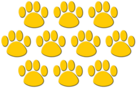 Gold Paw Prints Accents