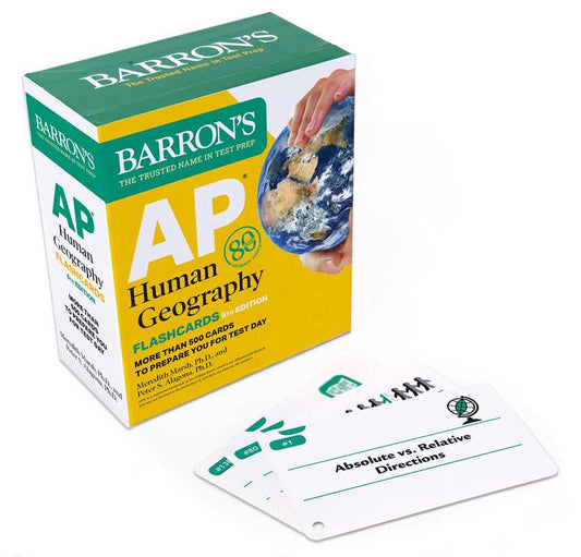 Barron's AP Human Geography Flashcards, Fifth Edition: Up-to-Date Review + Sorting Ring for Custom Study by Meredith Marsh Ph.D.: Flashcards; 512 pages / English