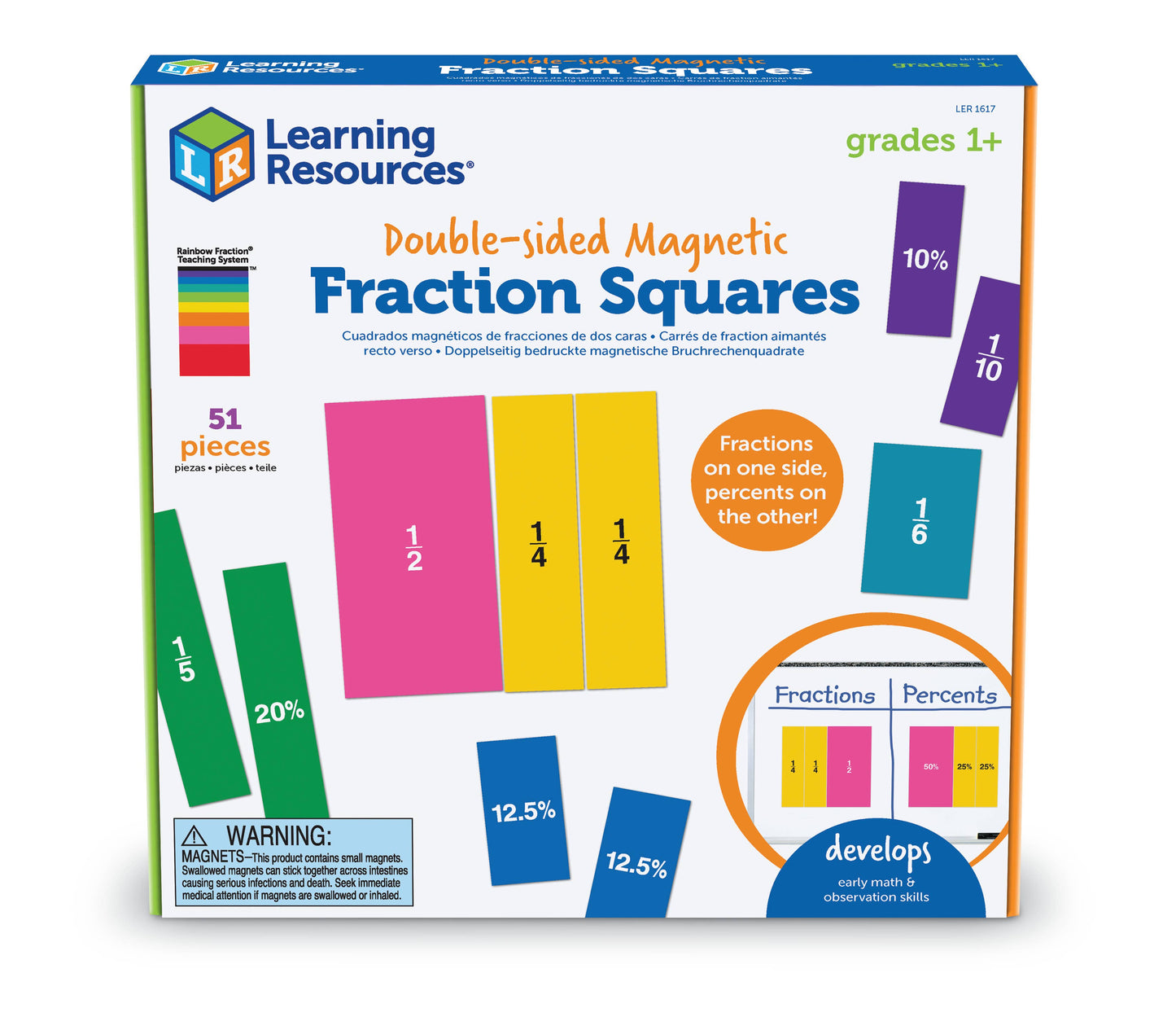 Double-Sided Magnetic Fraction Squares