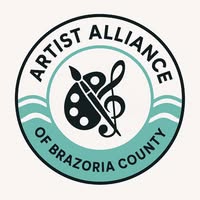 Logo of Artist Alliance of Brazoria County with artistic elements and text.