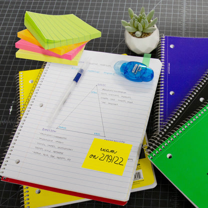 Lined Stick On Notes Neon 3" X 3" 70 Ct
