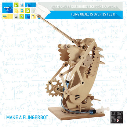 Flinger Bot Wooden Engineering Model Building Kit