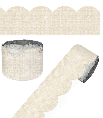 Carson Dellosa Education - Linen Rolled Scalloped Bulletin Board Borders