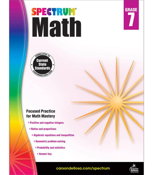 Carson Dellosa Education - Spectrum Math Workbook, Grade 7