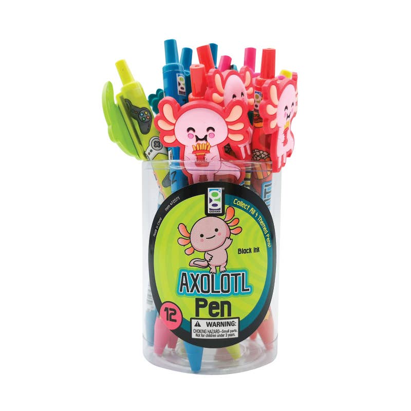 AXOLOTL CHARACTER CLIP PEN  12/TUB