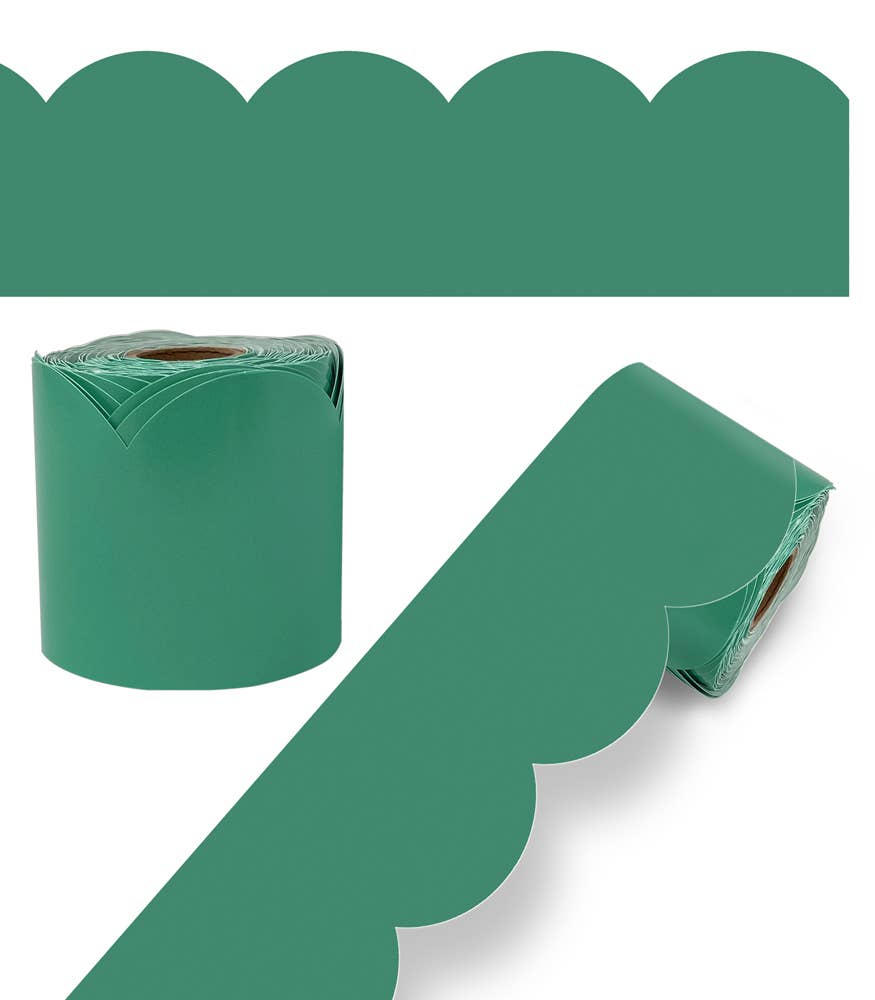 Grow Together Jade Green Rolled Scalloped Borders