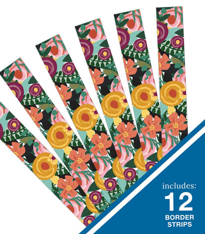Carson Dellosa Education - Grow Together Floral Garden Straight Bulletin Board Borders