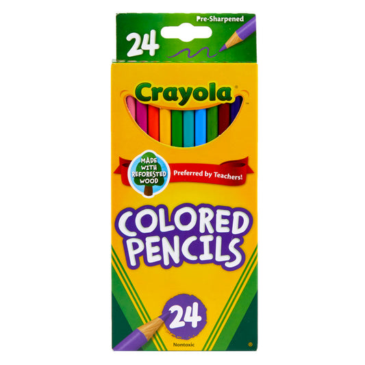 CRAYOLA COLORED PENCILS 24PK ASST