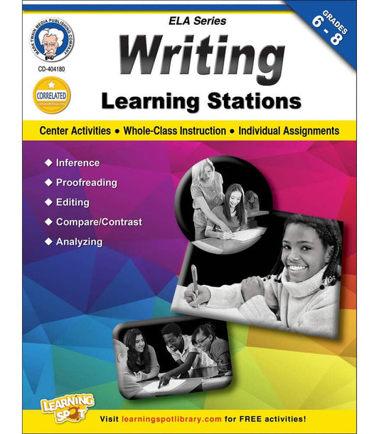 Carson Dellosa Education - Writing Learning Stations, Grades 6 - 8