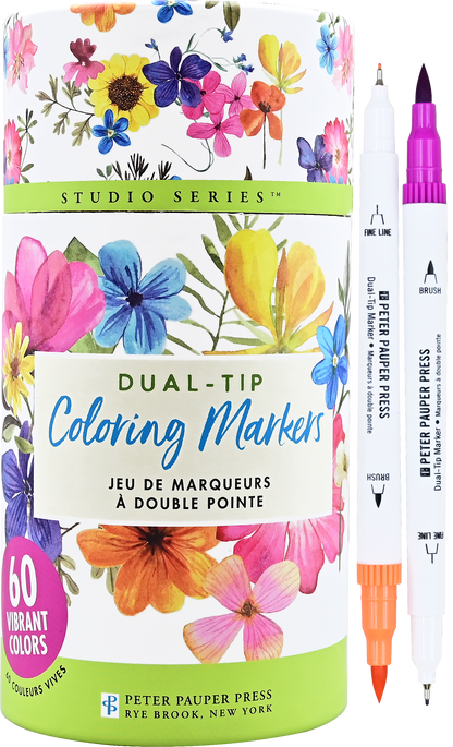 Peter Pauper Press - Studio Series Dual-Tip Coloring Markers (set of 60)