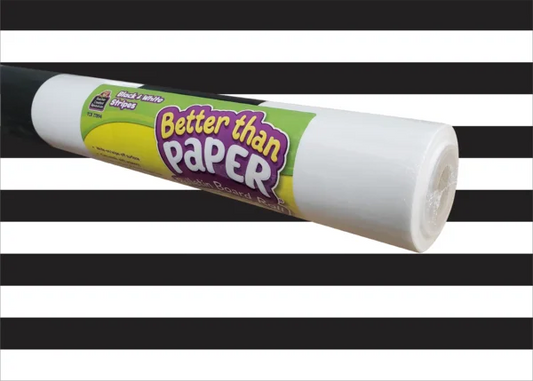 Better Than Paper Bulletin Board Roll - Black & White Stripes