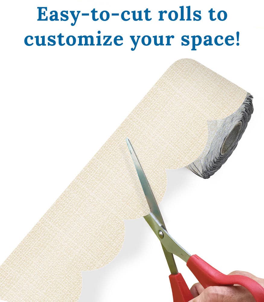 Carson Dellosa Education - Linen Rolled Scalloped Bulletin Board Borders