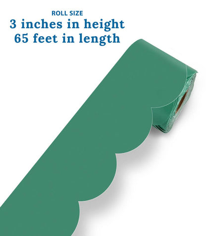 Grow Together Jade Green Rolled Scalloped Borders