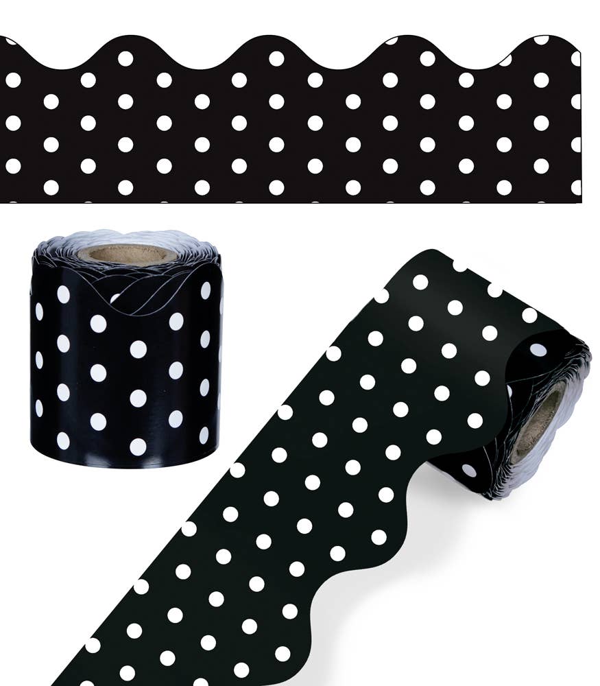 Black & White Dots Scalloped Bulletin Board Borders