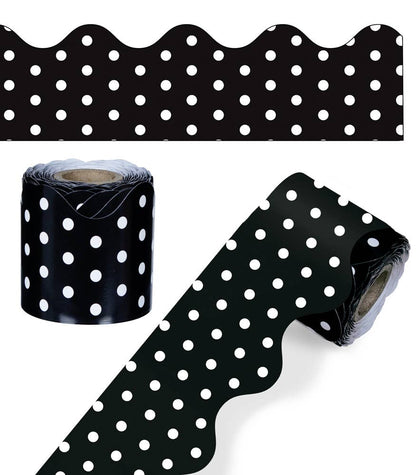 Black & White Dots Scalloped Bulletin Board Borders