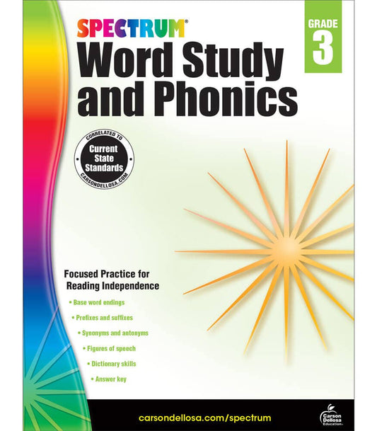 Carson Dellosa Education - Spectrum Word Study and Phonics, Grade 3