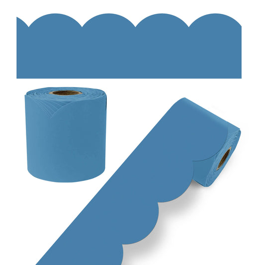 Carson Dellosa Education - Ocean Blue Rolled Scalloped Bulletin Board Borders
