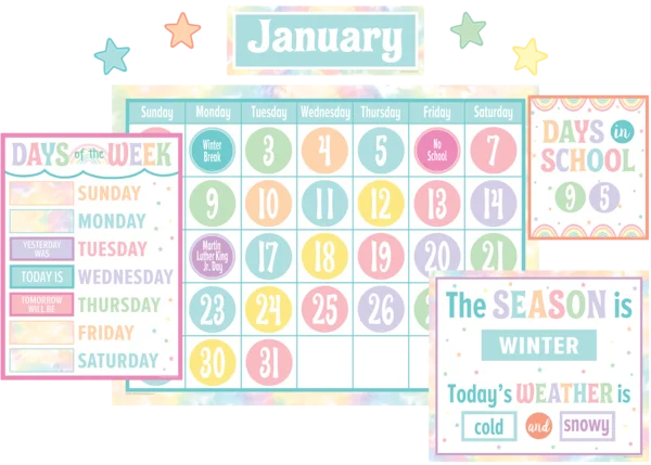 Pastel Pop Calendar Bulletin Board