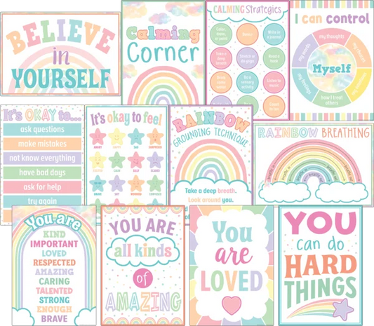 Pastel Pop Calming Strategies Small Poster Pack