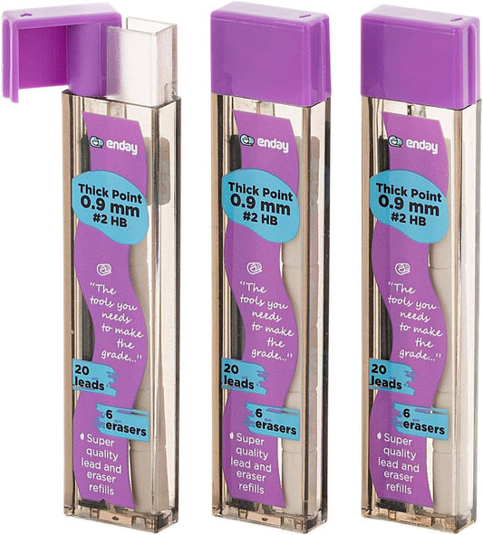 enday - Eraser And Lead Refill Tube 0.9Mm (3Pack)