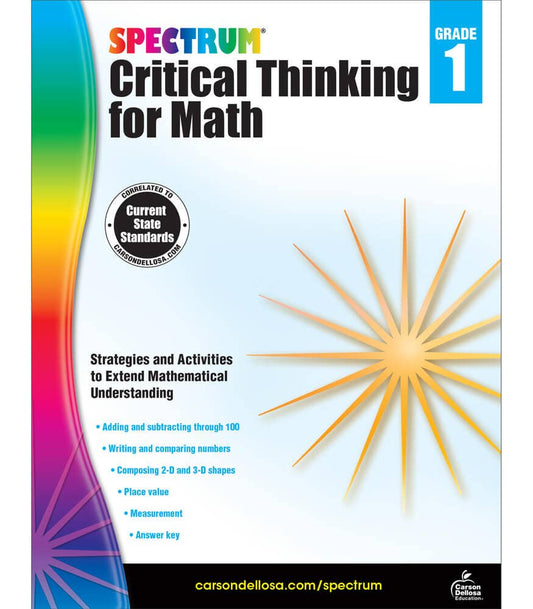 Carson Dellosa Education - Spectrum Critical Thinking for Math, Grade 1