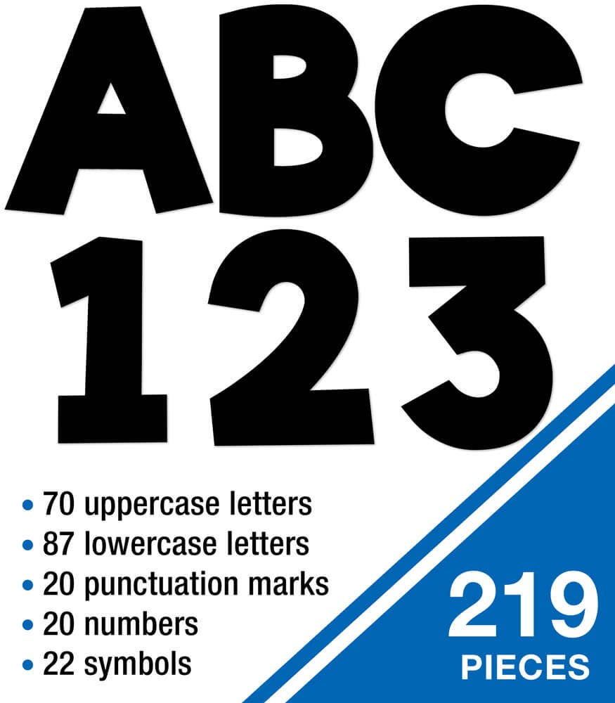 Carson Dellosa Education - Black Combo Pack Bulletin Board Letters: 219 Pieces