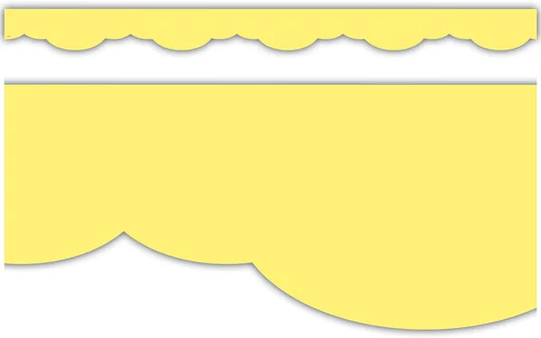 Lemon Yellow Fancy Scallops Border Trim