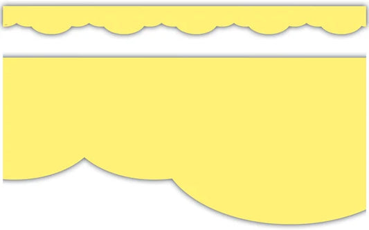 Lemon Yellow Fancy Scallops Border Trim