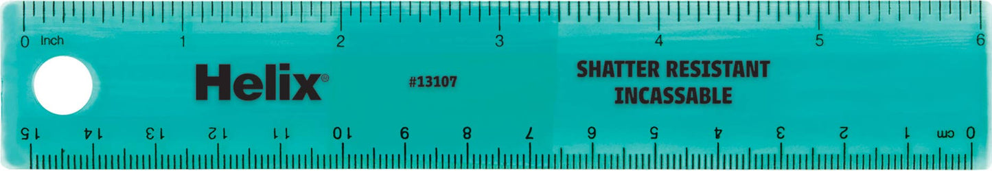 Shatter Resistant Ruler 6" / 15cm 1ct