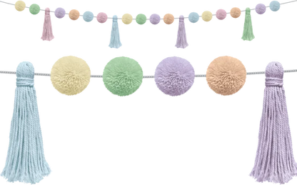 Pastel Pop Pom-Poms and Tassels Garland