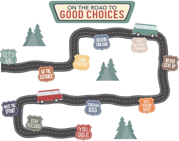 Moving Mountains Road Trip On the Road to Good Choices Mini Bulletin Board