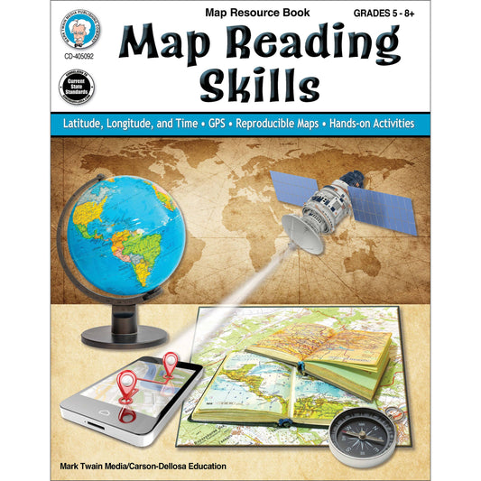 Carson Dellosa Education - Map Reading Skills Workbook, Grades 5 - 12