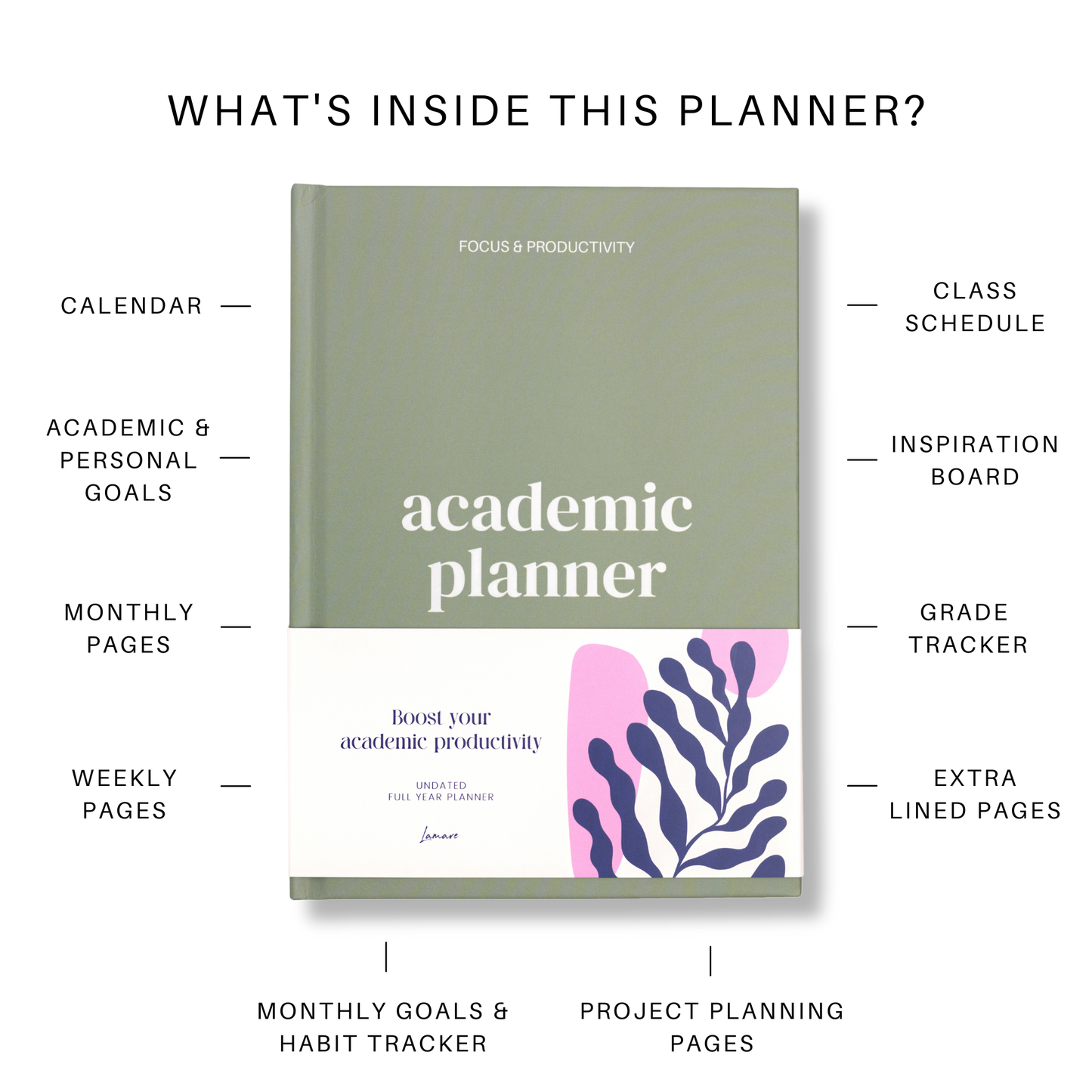 Lamare - Lamare Academic Planner 2024-2025 – Student & College School: Blue