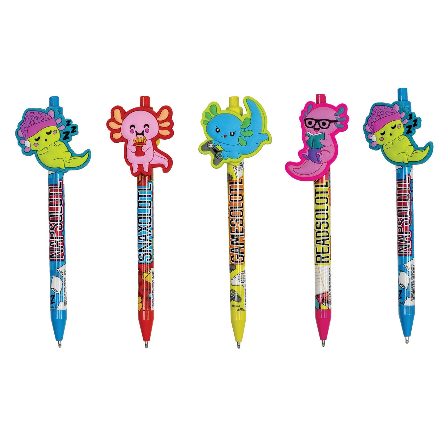 AXOLOTL CHARACTER CLIP PEN  12/TUB