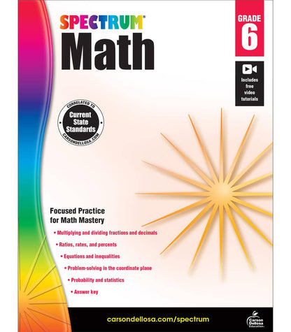 Carson Dellosa Education - Spectrum Math Workbook, Grade 6