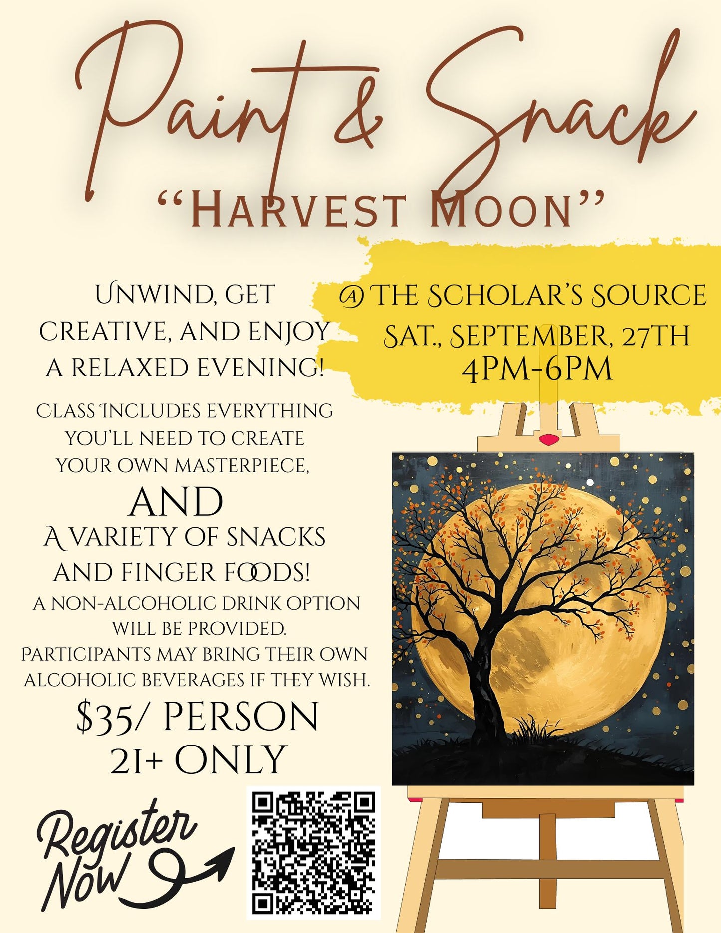 Paint and Snack "Harvest Moon" 9-27-2025
