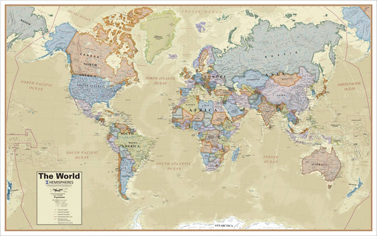 Hemisphere Boardroom series Geographic World Wall Map
