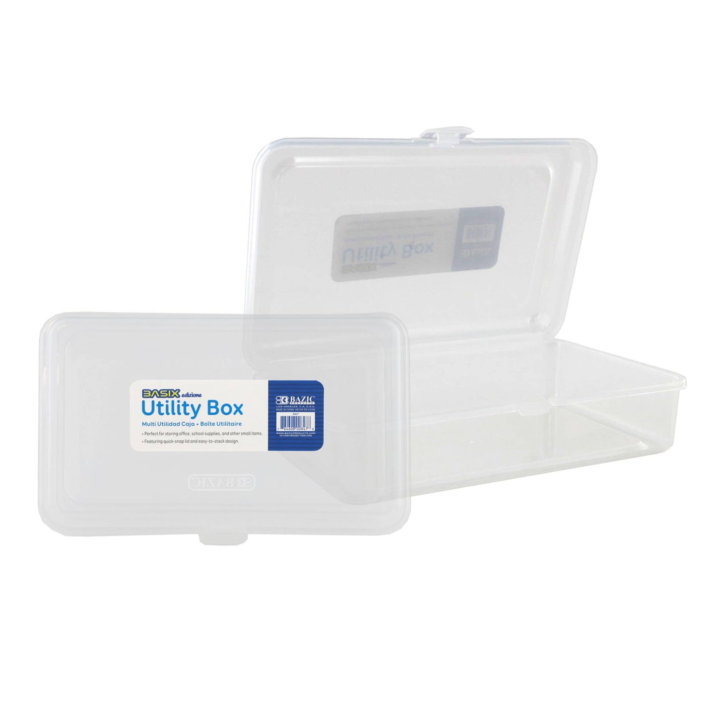 Pencil Case Multipurpose Utility Box - Basix Clear