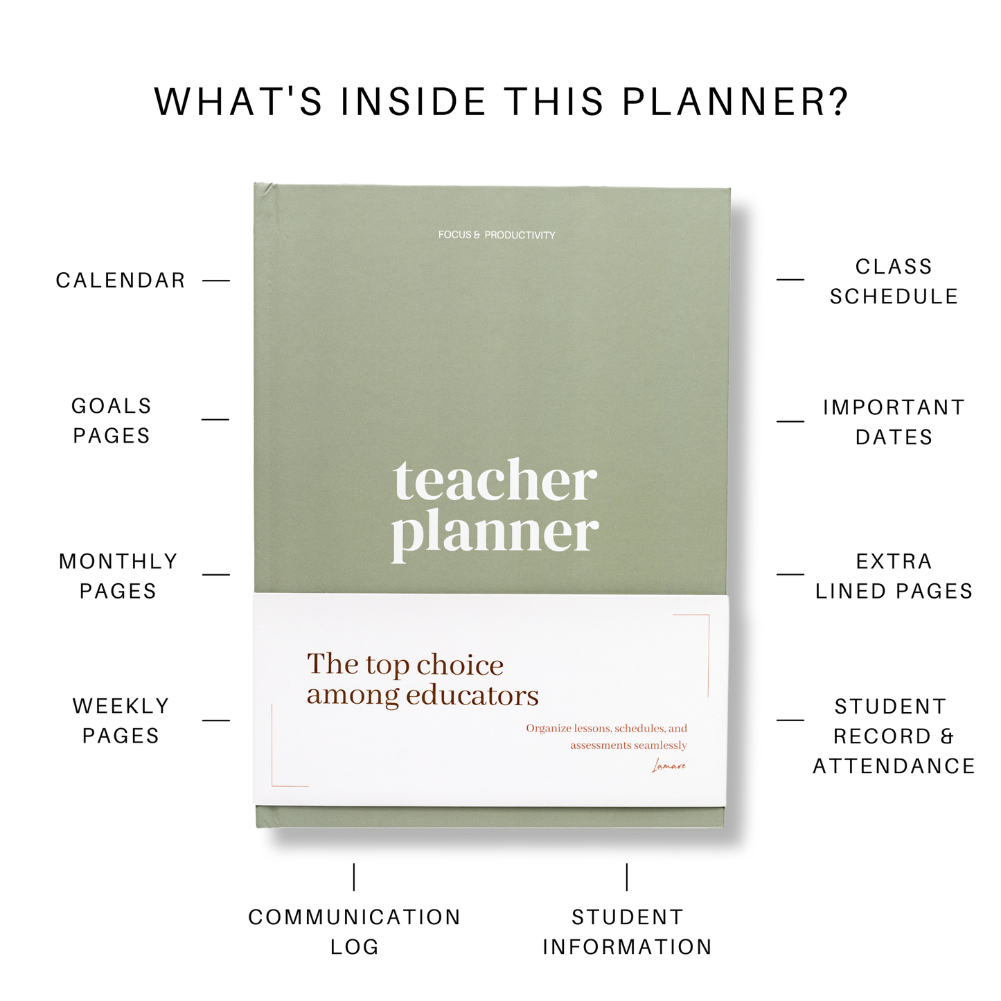 Lamare Teacher Planner & Gradebook – Lesson Plan & Organizer: Blue