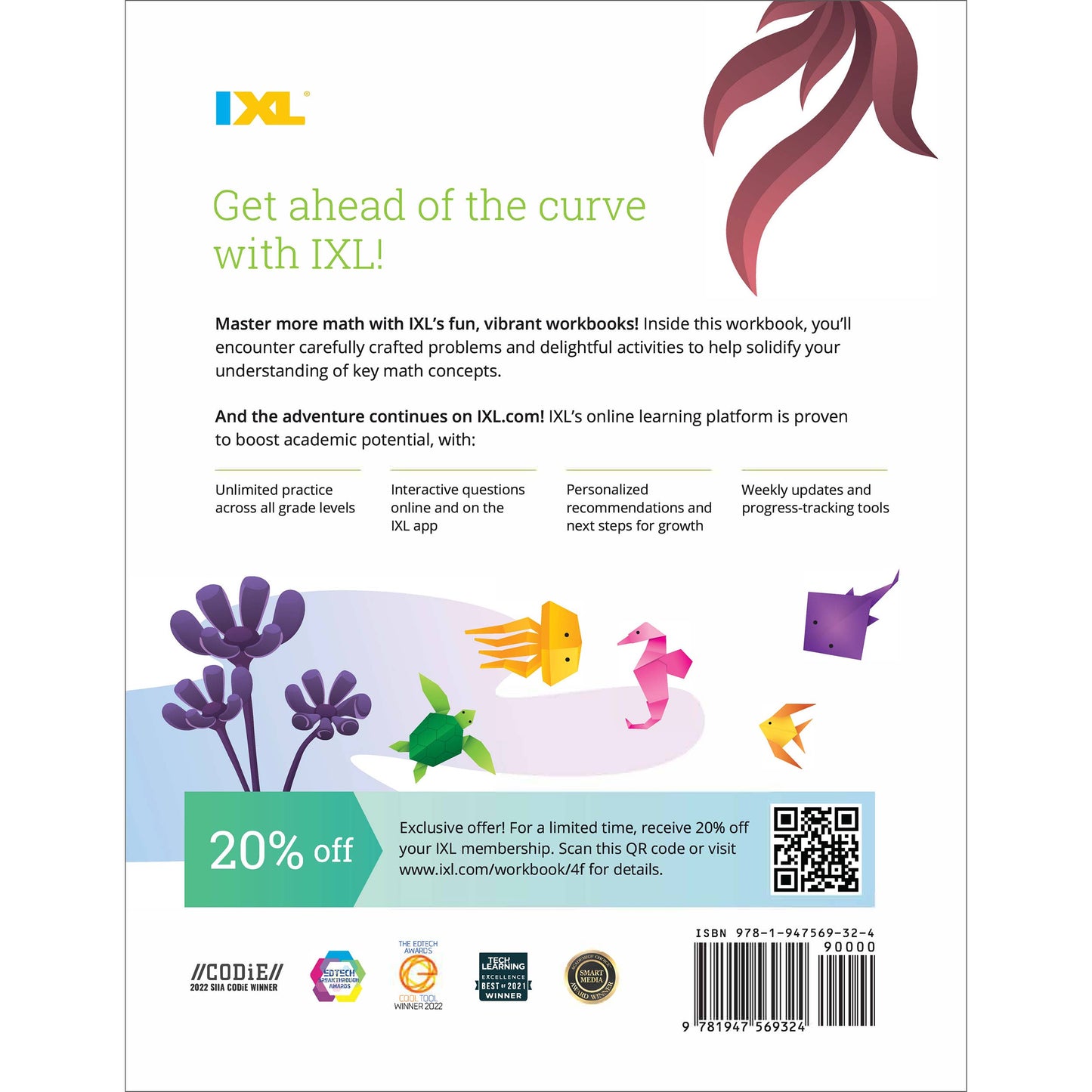 Carson Dellosa Education - IXL Math Workbook: Grade 4 Fractions and Decimals