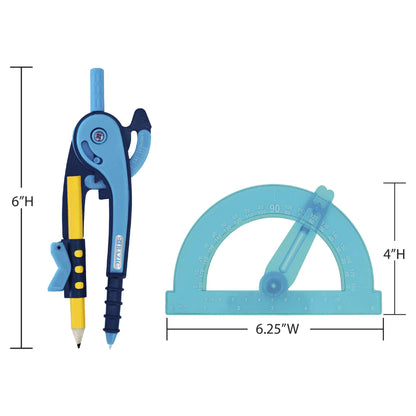 Colored Scale-Arm Compass, 6" Protractor Set