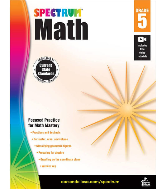 Carson Dellosa Education - Spectrum Math Workbook, Grade 5