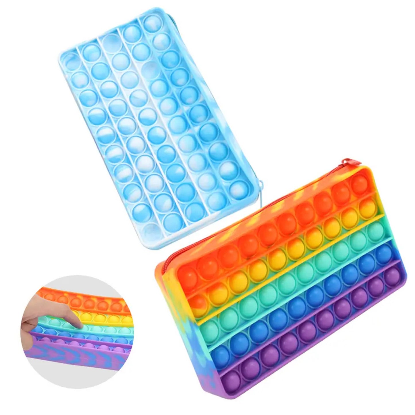 Multi Storage Pop It Fidget Pencil Case- Assorted