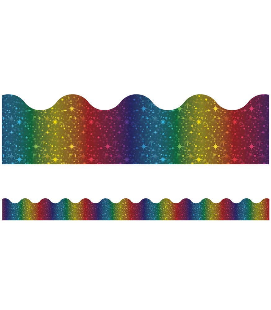 Sparkle and Shine Rainbow Foil Scalloped Borders