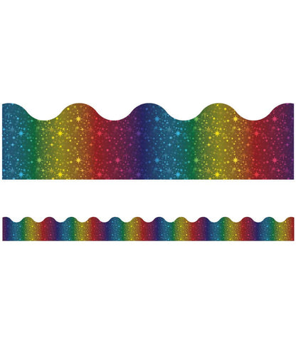 Sparkle and Shine Rainbow Foil Scalloped Borders