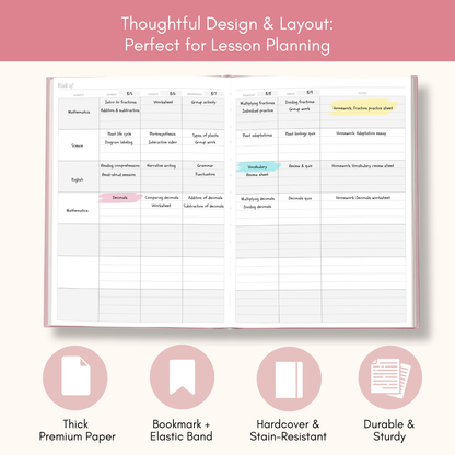 Lamare Teacher Planner & Gradebook – Lesson Plan & Organizer: Blue